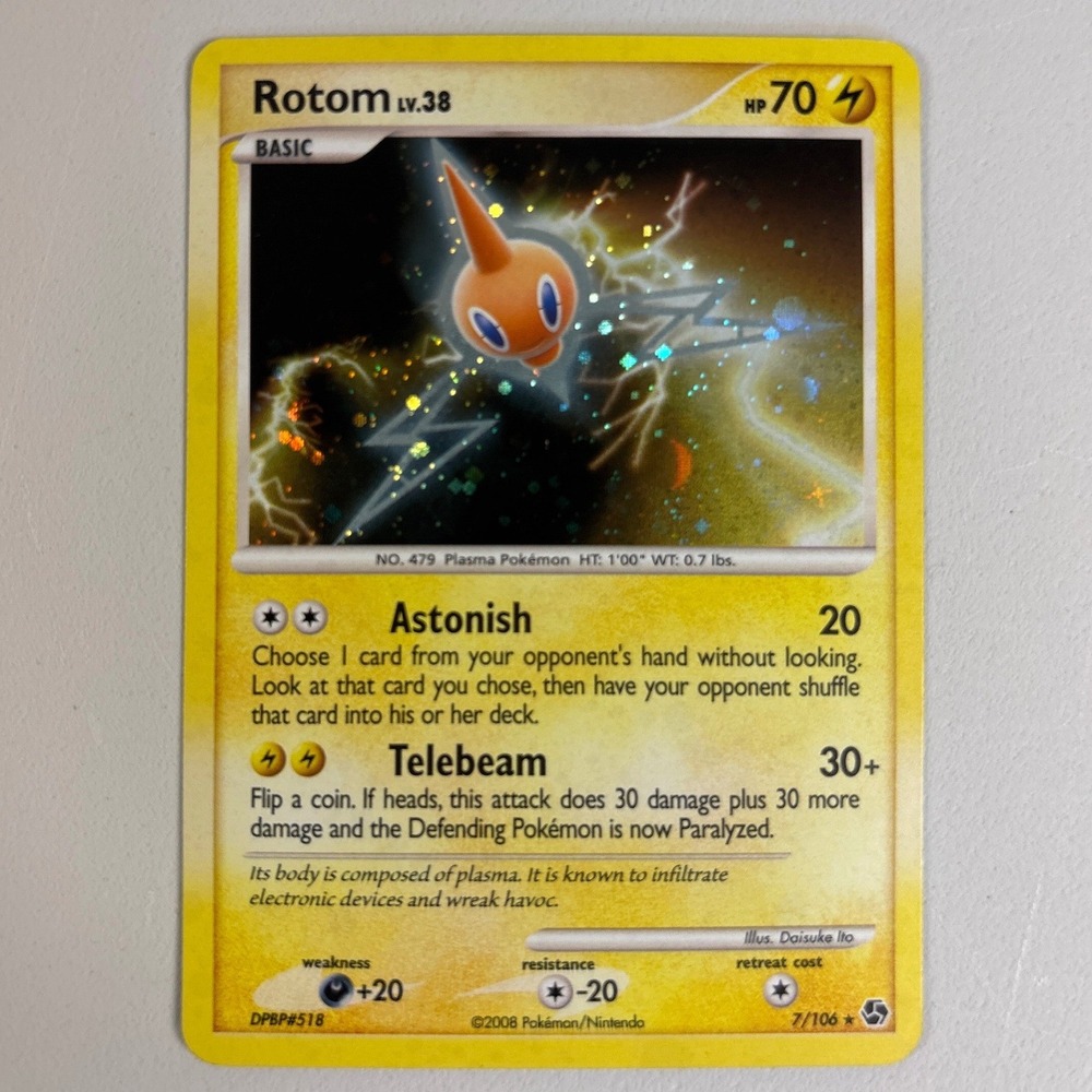 Pokemon Rotom LV.38 7/106 Holo Rare Great Encounters 2008 DPBP#518